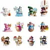 Plano 2D 12 Piezas Madera Navidad Muñeco de Nieve Cuento de Hadas Temática Árbol de Navidad Hogar Festivo Hogar de Invierno Decoración Colgante Adornos