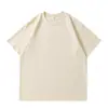 220g 40 Unidades Camiseta 100% Algodón Pesada Manga Corta Holgada Hombro Caído Doble Aguja Lisa Camisa Cultural Ropa de Trabajo Personalizada