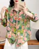 Cardigan de Ramio Puro con Estampado Digital para Mujer, Manga Larga, Talla Grande, Estilo Holgado y Delgado, Novedad Otoño 2026