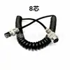 Cabo de Extensão de Microfone Conector de Aviação de 8 Núcleos Adequado para Rádio de Carro Interfone Microfone Cabo Longo com Mola