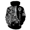 Comercio exterior nuevo suéter de punto de manga larga para hombre otoño calle europea y americana cuello redondo suéter con estampado de lobo 3d hombre