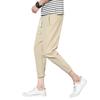 Pantalones casuales de algodón y lino 2023 para jóvenes hombres casuales simples pantalones atados al tobillo pantalones cortos ajustados pantalones cortos hombres venta al por mayor de fábrica