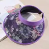 Novo Estilo Coreano Primavera e Verão Nova Moda Amigo Estampa de Flores Chapéu de Sol Vazado Estilo Elegante Chapéu de Sol Especial