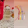 Colgante de oro nuevo Labubu de oro puro 999 con cordón de serie de borlas, un artículo popular en las transmisiones en vivo de Douyin para atraer clientes