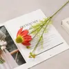 Flor de Crisantemo de Seda de Cabeza Única Estilo Bosque Flor Artificial Accesorio para Fotografía de Picnic Arreglo Floral de Mesa para Sala de Estar Decoración de Celebridad de Internet Flor Artificial