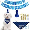 Conjunto de aniversário para pet cachecol chapéu bandeira banner conjunto digital adereços para festa de pet