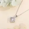 Collar de Corazón Palpitante Simple Estilo Coreano con Circonita y Trébol de Cuatro Hojas Colgante de Plata 925 Cadena para Clavícula Joyería Lista para la Venta