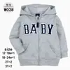 Comércio Exterior Transfronteiriço Outono e Inverno Roupas Infantis Novo Estilo Jaqueta com Capuz e Zíper com Bordado de Letras Multicoloridas para Meninos e Meninas, Atacado