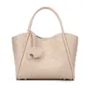 Bolsa feminina em couro legítimo 2026 novo modelo, bolsa trançada de couro bovino de duas camadas, sensação de nicho de alta qualidade, bolsa de mão tipo balde, bolsa de ombro feminina