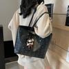 Bolso de Mano con Estampado de Oso para Mujer 2025 Nuevo Bolso Tote de Hombro de Gran Capacidad para Viaje Diario Bolso Grande para Clase de Estudiante