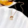 Nuevo Collar de Diamante Lunar de Hielo de Agua de Coco para Mujer, Lujo Ligero, No se Desvanece, Mano de Obra Exquisita, Directo del Fabricante