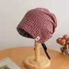 Sombrero Gorro de Diadema Cuadros Retro Primavera Verano Plegable Estilo Callejero Americano Gorro Holgado Adelgazante Gorro de Punto
