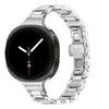 Adecuado para Samsung Watch8/9 Correa de Reloj Fina de Acero Inoxidable Cintura Reloj8Classic Azul Globo Correa de Acero