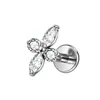 Brincos de Liga de Titânio G23 com Zircônia, Piercings de Lóbulo da Orelha, Piercings Labiais com Rosca Interna, Joias para Piercing, Série Multicolorida, Transfronteiriço