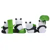 Lindas Figuras Decorativas Creativas de Bambú Estilo Japonés de 4 Piezas con Diseño de Panda, Adornos Pequeños, Decoraciones de Jardín, Juguetes de Moda