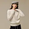 Suéter de Lana Raff100 Cuello Redondo Tejido de Trenzas Otoño Temprano Nuevo Estilo Ropa para Mujer Top de Manga Larga Tejido de Trenzas Suéter Grueso para Mujer