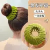 Ferramenta de estilização de cabelo preguiçosa para meninas que vão para a escola: elástico de cabelo ninho de pássaro, rabo de cavalo alto, coque, penteado botão de flor estilo coreano, elástico de cabelo aveludado