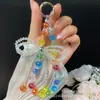 Cadena para Teléfono Móvil de Lazo de Cristal Colgante de Cereza Fresa Tulipán Hecho a Mano con Cuentas Pulsera Cadena Corta para Llaves Colgante para Bolso