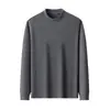 Sudadera de felpa gruesa de 520 g para hombre, nuevo estilo de invierno 2025, cuello semi-alto casual, capa base cálida
