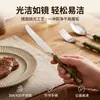 Faca estilo western em aço inoxidável 420 com cabo de bambu, antiderrapante e fácil de segurar, polimento espelhado, durável e fácil de limpar, adequada para uso doméstico como faca de bife