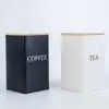 Contenedor de té cuadrado de hojalata con tapa de bambú, caja de embalaje, almacenamiento, simple, envío directo, en stock
