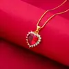 Collar Femenino Celebridad Cibernética Amor Zircón Rojo Nicho Entrada Lujo Nuevo Estilo Sentido del Diseño Colgante Elegante Traje Collar de Acero de Titanio