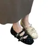 Zapatos Mary Jane 2026 para mujer, zapatos casuales retro de otoño con punta poco profunda, mocasines de punta cuadrada, slip-on planos de lunares, estilo nuevo