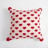 Almohada decorativa retro americana roja festiva para sala de bodas, sofá, regalo de boda, flor de boda, almohada con carácter Xi