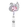Blanco Brillante Cristal Strass Cisne Corona Girasol Mariposa Retráctil Giratorio Isaic Insignia Pergamino