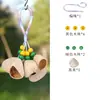 Anillos coloridos estilo bosque, kit de materiales DIY para campanillas de viento de cáscara de fruta natural, bolsa hecha a mano, llavero para coche, decoración colgante, materiales de cáscara de fruta