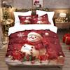 Juego de Cama de Tres Piezas de Comercio Exterior Funda Nórdica Navideña Funda de Almohada de Franela Cepillada Conjunto de Impresión Digital Transfronteriza Dropshipping