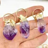 Moda Europeia e Americana Pedra Natural Aglomerado de Cristal Citrino Ametista Pingente Mineral Irregular Colar Joias