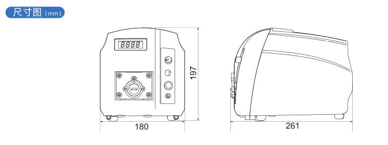 BT101S调速型蠕动泵尺寸图