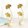 Adorno Metálico Minimalista de Hoja de Ginkgo de Lujo Nórdico para el Hogar, Sala de Estar, Gabinete de Vino, Oficina, Decoración de Escritorio y Manualidades