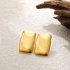 Aretes Transfronterizos Europeos y Americanos de Acero Inoxidable Oro de 18K Textura Geométrica Flor Aretes de Lujo Ligero Aretes Amazon AliExpress
