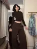 Chamarra Sudadera Casual con Capucha Color Café para Mujer 2026 Nuevo Top Deportivo Traje de Otoño Traje Sudadera para Mujer