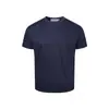 Eme Yishengyi Mezcla de Acetato y Seda Tencel Color Sólido Corte Limpio Versátil Camiseta de Manga Corta