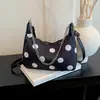 Bolso de Mano de Lona Casual Vintage Nuevo 2026, Bolso Cruzado de Hombro de Lunares a la Moda, Bolso de Gran Capacidad para el Trabajo