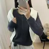 Cardigã de tricô estilo coreano para mulheres, nova coleção de outono, com um elegante design de pele de guaxinim
