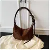 2025 Nuevo Bolso de Gamuza para Mujer Gran Capacidad Mori Meng Otoño e Invierno Mate Retro Bolso Cruzado Casual Bolso Dumpling