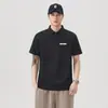 Ropa de Hombre Xintang Camisa Polo Simple de Manga Corta para Hombre de Estilo Americano con Cuello de Cremallera y Artesanía de Silicona 3D