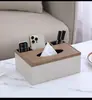 Caja de Pañuelos de Cuero Caja de Servilletas de Hotel Comedor de Restaurante KTV Regalo de Negocios Caja de Pañuelos Deslizante Logo