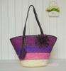 Venta al por mayor del fabricante Nueva Moda Bolso Tejido de Paja Floral Gran Capacidad Hombro Único Color Degradado Bolso Tejido Bolso de Playa para Vacaciones de Mujer