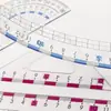 Protección Ocular Anti-Miopía Juego de Cuatro Piezas Regla Estudiantes de Primaria Números Grandes Regla Ondulada Recta Escuadra 20cm Regla de Dibujo para Exámenes