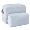 Bolsa de maquillaje rayada personalizada, juego de seersucker de gran capacidad más vendido en Amazon transfronterizo, impermeable, con asa, nailon, para mujer