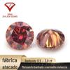 Redonda Melancia Vermelho/Laranja Vermelho Moissanite Pedra Nua Revestimento Cor Laranja Vermelho Moissanite Escarlate Shake Voz E-commerce Atacado Ao Vivo