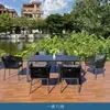 Mesas e Cadeiras de Exterior Cadeiras de Rattan para Varanda Cadeiras de Rattan para Exterior Pátio Café ao Ar Livre Terraço Cadeiras de Exterior Combinação de Mesa de Jantar