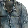 Nueva Chaqueta de Mezclilla Lavada Estilo Retro Americano para Primavera y Otoño para Hombres y Mujeres, Diseño Holgado con Cuello Semi Alto, Chaqueta con Cremallera de Trabajo