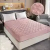 Lençol de baixo com elástico, acolchoado, espesso, cor sólida, 100% algodão, lavável à máquina, adequado para colchão Simmons, cama de casal 1,8m, 1,5m