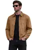 Jaqueta Bomber Curta Masculina Outono/Inverno Gola Lapela Camurça Sintética Roupa Exterior Comércio Exterior Americana Solta Casual